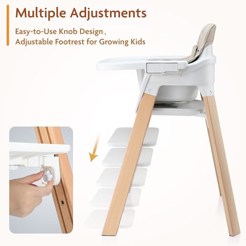 image for JMMD High Chair, High Chairs for Babies and Toddlers, 3 in 1 Convertib