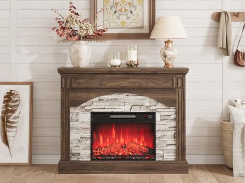 IDEALHOUSE Fireplace TV Stand for 65 Inch TVs, Farmhouse Tall