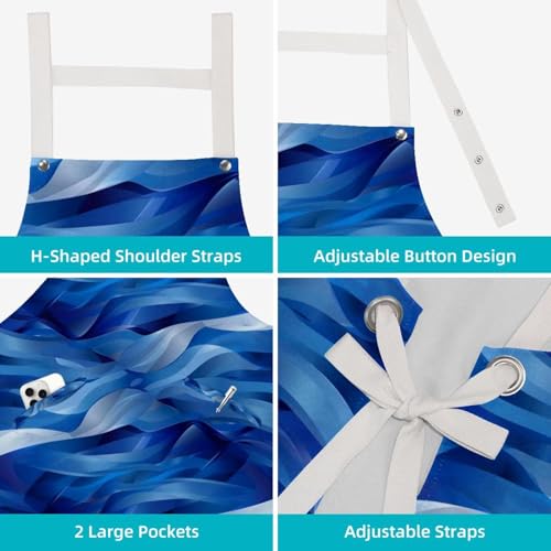 Tablier en lin drapeau israélien lot de 2 réglable