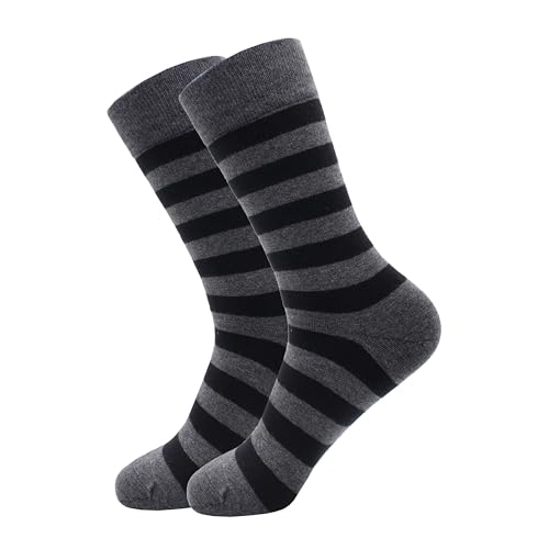 GLCMXMART Mens Grey Dress Socks Size 10-13, Cotton Crew Calf Sock4