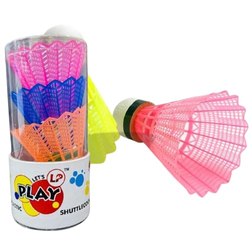Everything to Shop ETS Badiminton Plastic Shuttlecock Multicolour Let's Play. (Medium Fast, 78, Pack of 3 Pcs)-image-4