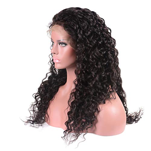 Lurrose Moda feminina peruca de cabelo cacheado pequeno na frente peruca de renda cacheada natural q