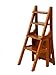HJUYV-ERT Tritthocker 4-stufiger klappbarer Tritthocker aus Holz, Leiterstuhl, Sitzbank, Dienstprogramm für Zuhause, Küche, Leiterhocker (A)