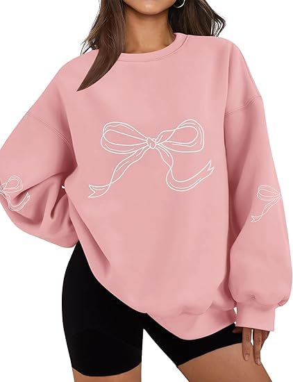 sxv style Oversized Sweatshirt for Women Crewneck Long Sleeve Casual Fleece Tops Graphic Hoodies Pullover Sweater-picture-22