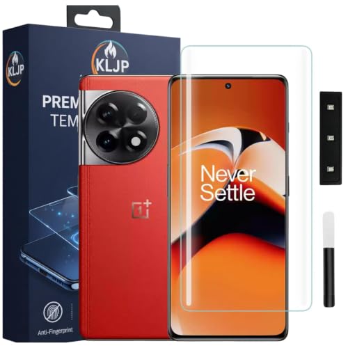 Image of Advanced HD+ UV Tempered Glass Screen Protector For OnePlus 11 / OnePlus 11R (Pack of 1) Full Adhesive UV Curved Screen Protector Case Friendly HD Clarity with installation kit
