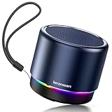 Small Bluetooth Speaker with Lights, Mini Speakers with BT5.4 and Loud Stereo Sound, Blue Portable Bluetooth Speakers for Room, Car, Bike, Camping, Built in Mic, Pocket Size, Ideal Gift for Men, Women