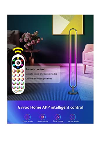 Lampadaire d'angle LED RVB avec télécommande et contrôle via application mobile