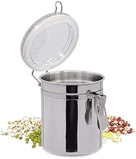 ANMOO Cereal Container, Airtight Coffee Canister 950ml Stainless Steel Cereal Storage Jar Food Canister with Lid Food Storage Containers for Cereal (100*125mm)