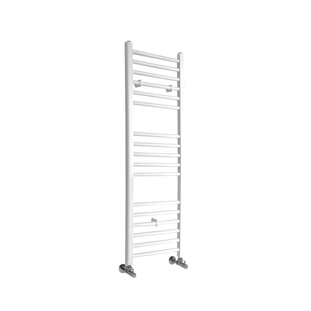 Milano White Straight Bar Heated Towel Rail 1200 X 400Mm