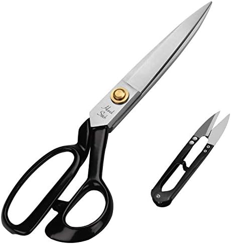Handi Stitch Fabric Scissors 9 Inch - Sewing Scissors for Fabric Cutting and Yarn Thread Snipper - Heavy Duty Scissors - Tailor Shears Multipurpose - Craft Scissors for Cutting Clothes, Leather, Denim