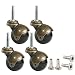 MySit 2" Ball Casters Wheels for Furniture Casters Set of 4, Antique Copper Gold Ball Caster with 5/16" x 1 1/2" (8 x 38mm) Mounting Stem Sleeve Socket Insert Replacement for Sofa Chair Cabinet