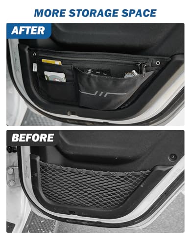 JOYTUTUS Car Door Storage Pockets Compatible with 2018-2026 Wranlger JL & Gladiator JT, Front & Rear Door Side Insert Organizer, 4 Packs