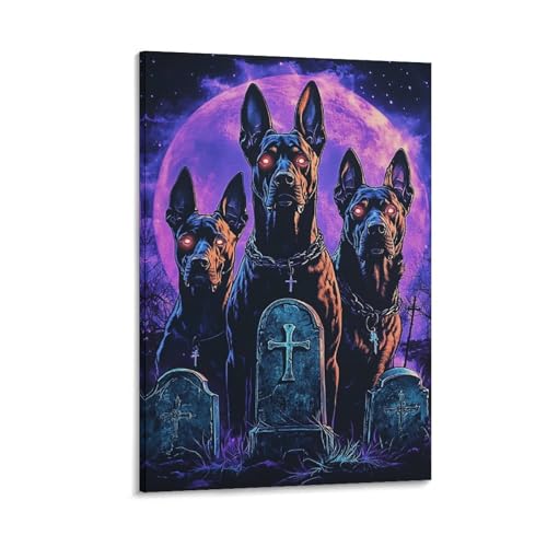 Toile Doberman 30x45cm pour habiller facilement un pan de mur vide