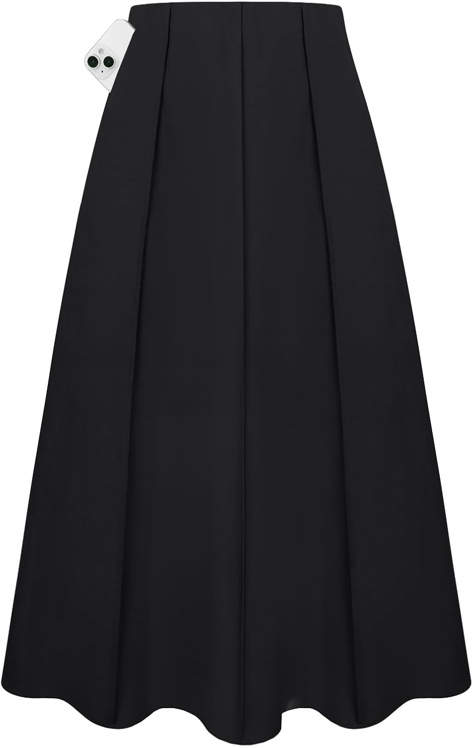 Kate Kasin Women Linen Maxi Skirt, High Waist A Line Skirts with Pockets, Summer Casual Vacation Flowy Long Skirt 2026 Trendy