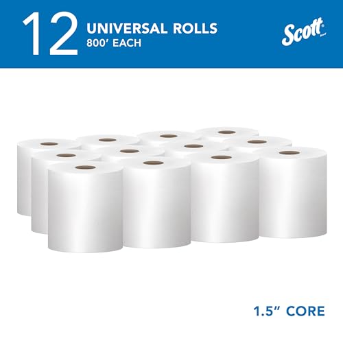 Image of Scott Professional Hard Roll Paper Towels, Bulk, 12 Rolls x 800' (01040)