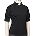 Womens Church Clergy Shirt Tab Collar Short Puff Sleeves with Cufflinks Blouse Top Black