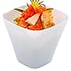 Restaurantware 4 oz Square White Plastic Bellissima Tasting Cup - 2 1/2 x 2 1/2 x 2 1/4 - 100 count box