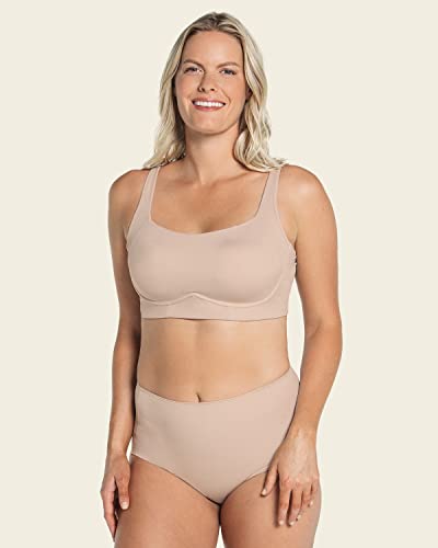 Leonisa Everyday Light Wireless Bra With Support - Comfortable Back Smoothing Bras For Women Beige #TOP2
