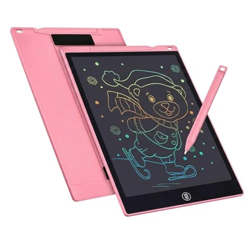Image of LCD Writing Tablet 12 Inch, Erasable Doodle Board Writing Board for Kids, Colorful Drawing Tablet Handwriting Sketch Pad Learning Toy, Christmas Birthday Gift for Boys Girls 3+ (Pink)