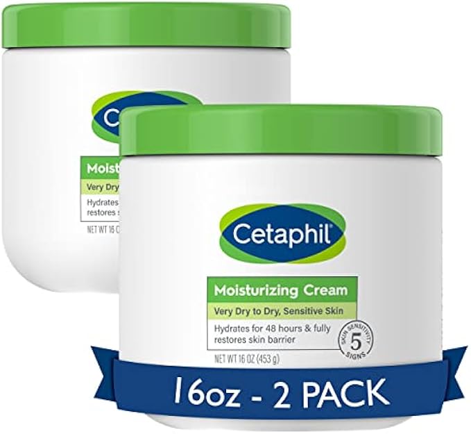 Cetaphil Body Moisturizer, Hydrating Moisturizing Cream for Dry to Very Dry, Sensitive Skin, NEW 16 Oz 2 Pack, Fragrance Free, Non-Comedogenic, Non-Greasy