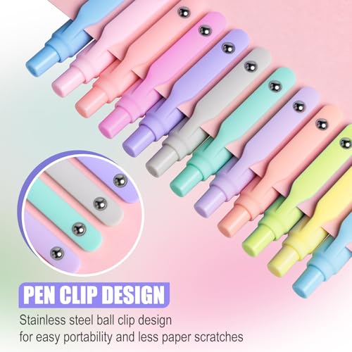 Gel Pens, 12 Pcs 0.5mm Fine Point Aesthetic Pens, Quick Dry No Smudge, Smooth Writing Comfortable Grip Pen, Cute Black I - Additional View