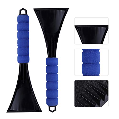 Wakauto 2pcs Car Snow Shovel Lightweight Ice Removing Tools and Ergonomic Handle for and Frost Removal from Vehicle Windshields and