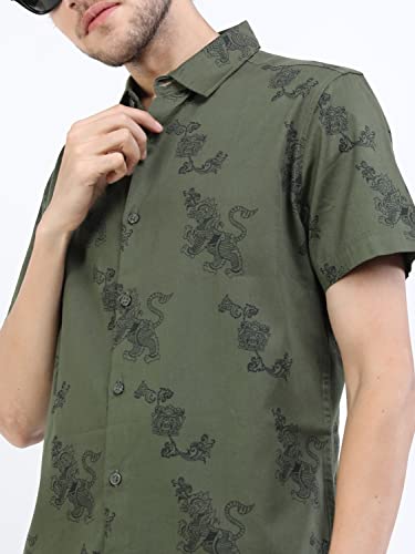 Image of KETCH Men Slim Fit Printed Half Sleeve Shirt