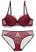 SHEKINI Damen Bügel BH Set Spitze BH und Slip Push Up BH Set Lingerie Set mit Hakenverschluss und Verstellbare Träger