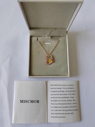 Misumor 925 Sterling Silver Necklaces For Women Silver Gold Rosegold Heart Pendant With Birthstone Jewelry Gifts For Girlfriend Mom Wife On Birthday Anniversary Valentines Day #TOP6