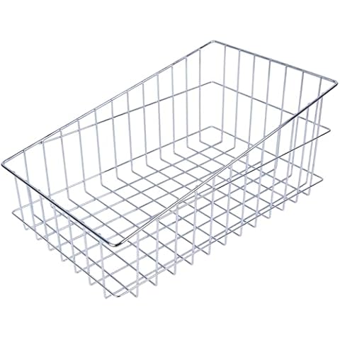 Vollum Heavy Duty Slanted Chrome-Plated Wire Bagel Basket 11 Inch x 18 Inch x 8 Inch High Cover