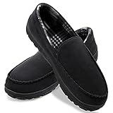 shoeslocker Bedroom Slippers for Men Black Size 14