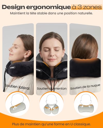 Coussin De Voyage Avion : Aosun Coussin de Nuque de Voyage 4 en 1 en 1 avec Masque et Bouchon, ... – Image 4