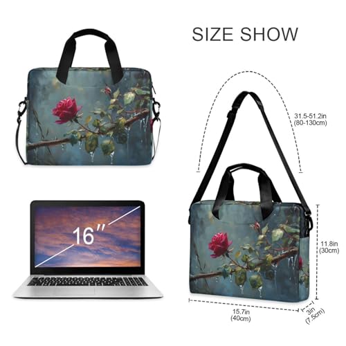 Funda maletín para laptop con estampado rosa y múltiples bolsillos miniatura 5