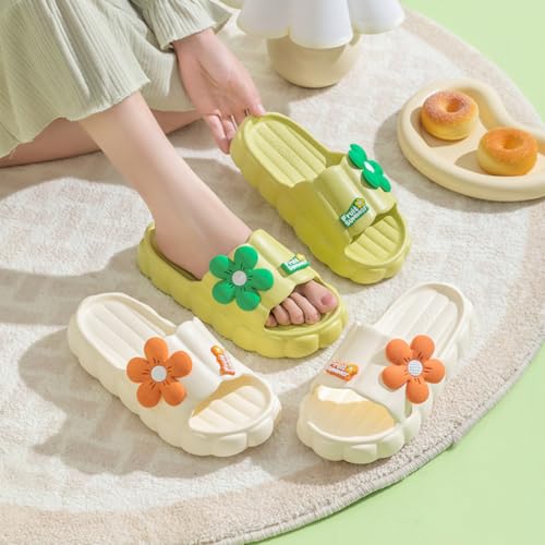 Cloud Slides for Women Cute Pink Flower Thick Sandals Bathroom Open To Slides Non-Slip Lightweight Summer Outdoor3