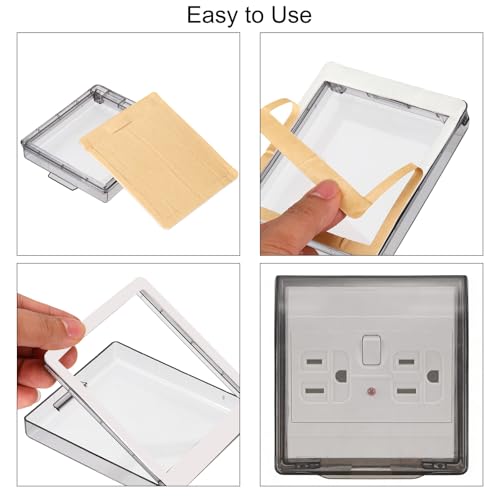Protector de enchufe de pared impermeable tipo 86 transparente para baños y exteriores 3