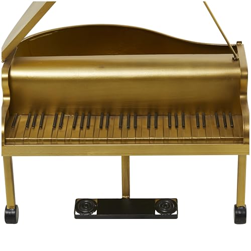 Escultura Decorativa Piano Metal Dorado 16 x 13 x 22 in miniatura 2