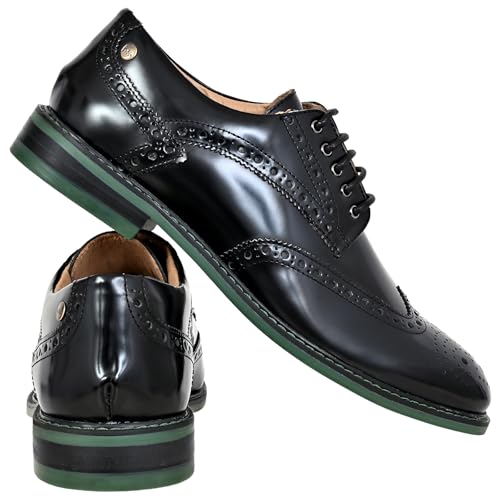 Image of Hx London Brush-Off Leather Men Brogues Formal Derby Shoes