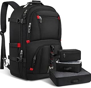 ZOMFELT Carry On Backpack, Travel Backpack for Men, 45L Flight Approved backpack with 3 Portable Packing Bags, 17.3 Inch Laptop Backpack, College Daypack, Water Resistant Business Weekender Bag