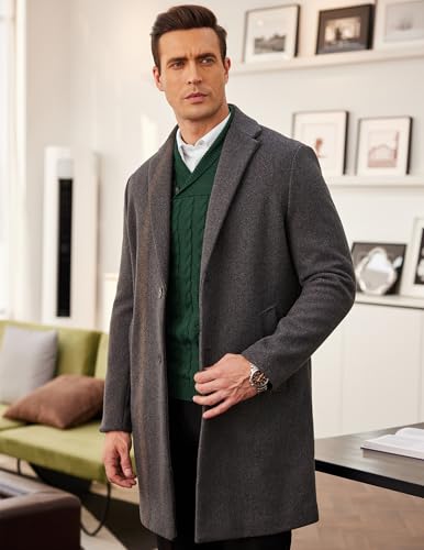 Pull col châle en tricot torsadé COOFANDY vert de qualité supérieure - 5