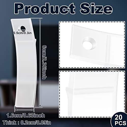 Non Slip Drawer Stops Clear Pvc Plastic Drawer Stoppers For Dresser With Stainless Steel Screws For Furniture Chest Drawer Bottom Repair Tool Replacement, 2.36 X 0.63 X 0.08 Inch (20 Pieces In Total) #TOP24