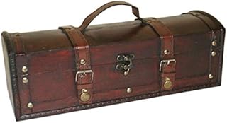 Rustic Hand Crafted Antique Look Wooden Long Pirate Treasure Chest Trinket/Storage Box with Handle. Approx Length 35cm by sd