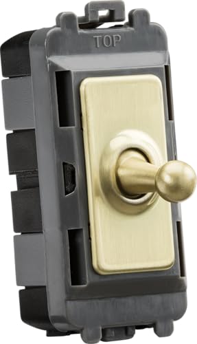 20AX Knightsbridge 20AX 1G 2-way SP Grid Interruttore a levetta - ottone spazzolato