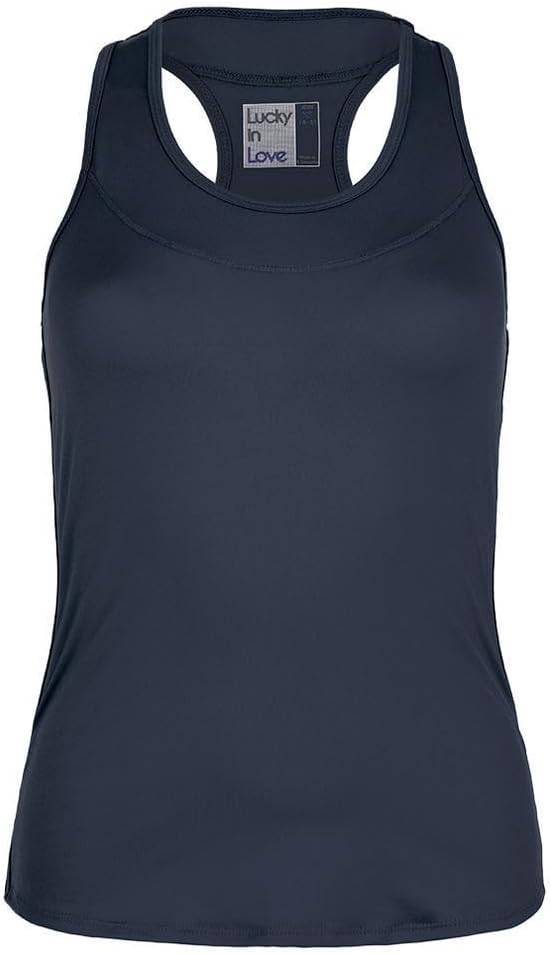 Lucky In Love Women's Racerback Tennis Tank Navy