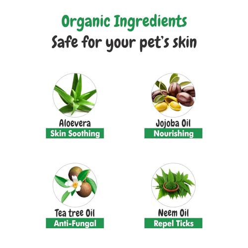 Image of Bscly Short Shine Dog Shampoo - Ticks & Fleas Prevention - Enriched with Chamomile, Aloe and Coconut Oil - Moisturizes & Heals Skin - Suitable for Pomeranians to Golden Retrievers - 100Ml Pack of 2