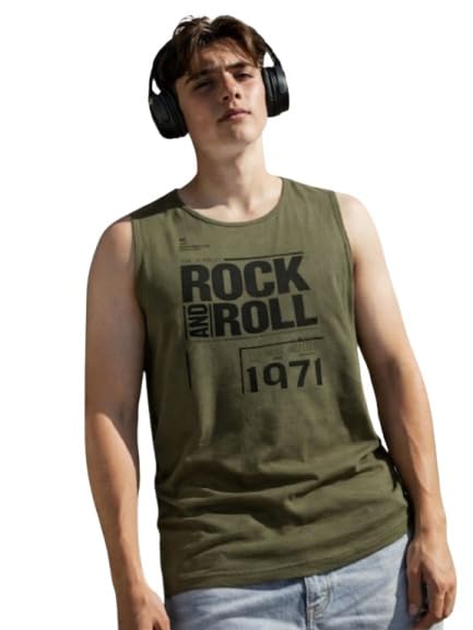 Image of Rigo Stylish Cotton Printed Vest for Men | Round Neck,Regular Fit, Sleeveless T-Shirt Vest for Men | Casual Innerwear Sando for Men & Boys - Perfect for Workouts Gym, Vacations, and Beaches