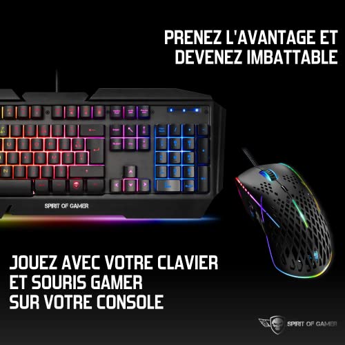 Spirit Of Gamer – Adaptateur Clavier Souris - Compatible Manette PS4/PS3/Switch/XBOX - Convertisseur pour Consoles Jeux Vidéo - Jouez avec Clavier et Souris grâce au CROSSGAME 1