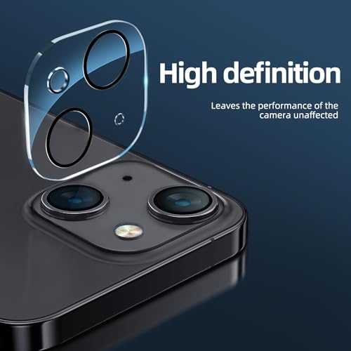Image of NEW'C 4 Pack, 2 Pack for iPhone 14 Screen Protector (6.1 inch) + 2 Pack Camera Lens Protector, Sensor Protection,Case Friendly Tempered Glass Film