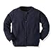 Geagodelia Cardigan Classico per Bambini Lavorato a Maglia 2 Colori Tinta Unita Scollo Rotonde Maglia a Manica Lunga con Bottoni Unisex 1-7 Anni (Blu, 6-7 Anni)