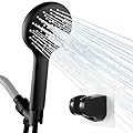 AKLFGN High Pressure Shower Head Shower Head with Handheld Spray Combo Handheld Shower Head 5-Settings with 60" Stainless Steel Hose & Adjustable Bracket Detachable Rain Shower Head Matte Black