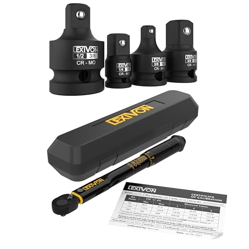LEXIVON Inch Pound Torque Wrench 1/4-Inch And Piece Set...